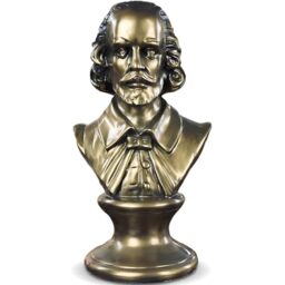 ZKSYLSM Shakespeare Bust Bronze Statue - 12 inches Resin Sculpture for Library and Piano Decor