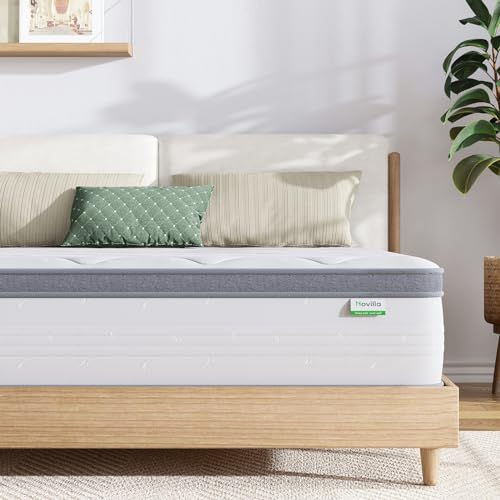 Novilla 9.8 Inch Super King Mattress, Deep Pocket Sprung Mattress, 3-Zone Firm Super King Mattresses 6FT Mattress with Oeko-tex Fabric and CertiPUR-US Foam 180x200x25cm