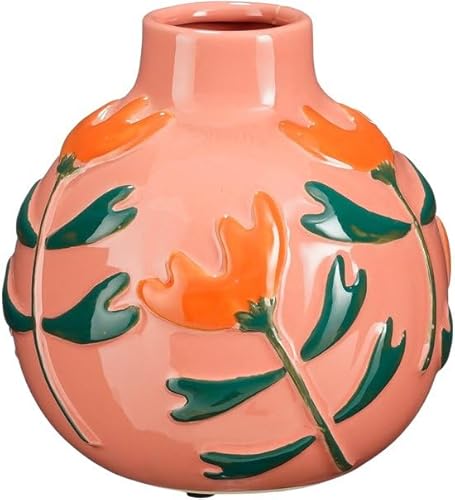 Mica Decorations AVA Vase - Height 20 x Diameter 20 cm - Ceramic - Pink