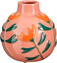 Mica Decorations AVA Vase - Height 20 x Diameter 20 cm - Ceramic - Pink