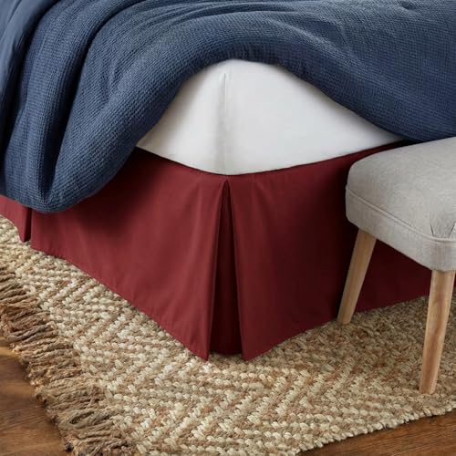 Linen Market Bed Skirt - Ultra Soft Microfiber - Easy Fit with 14 Inch Tailored Drop - Hotel Quality, Shrinkage & Fade Resistant - Bed Cover - Full Size Bed Skirts - Bedroom D??cor - (Full, Burgundy)