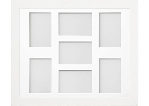 Frame Company Watson White Multi-Aperture Photo Frame with Mount, 20x16 for 6x4 (x7) * Choice of Frame Colour and Mount Design* NEW