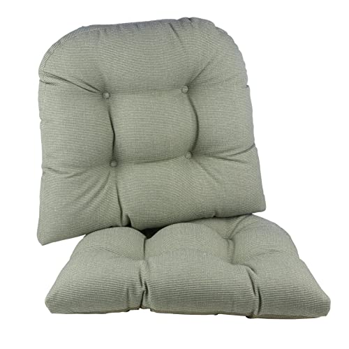 "Klear Vu Saturn Non-Slip Extra Large Chair Cushion 20"" x 18"" x 3"", Set of 2, Celadon 2 Count"