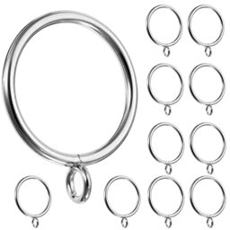 ASelected 50 Pack 38mm Curtain Hanging Rings Metal Curtain Drapery Pole Hooks fit Rods up to 35mm diameter (Sliver)