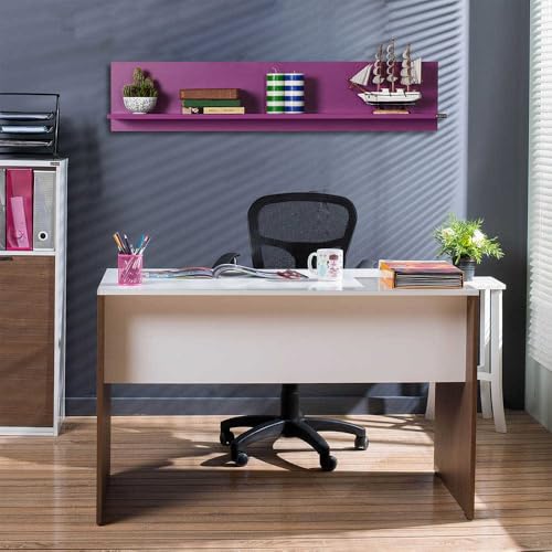 Stylish Purple Wall Shelf, 120 cm x 25 cm x 20 cm, 100% Melamine Coated Particle Board, 16 mm Thick, Perfect for Modern Home Decor & Organization