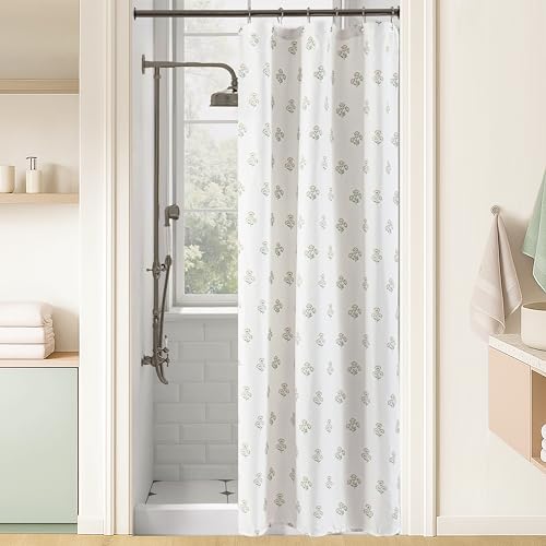 Lino Rosa Stall Small Shower Curtain 36x72 for RV,Boho Orange Floral Waterproof Fabric Half Size Narrow Shower Curtains for Dorm Camper