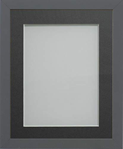 Frame Company Allington Grey Photo Frame with Grey Mount, A4 for 9x6 inch, fitted with perspex
