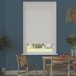 "Room Darkening Cordless Mini Blind - 23"" W x 64"" L - White, Over 1,400 Custom Sizes Starting at 9.97, Durable 1"" Vinyl Slats, Smooth Lift Operation, Horizontal Window Shades by Lumino"