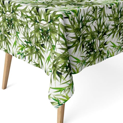 ECOMMERC3 - Stain Resistant Tablecloth for Rectangular Table Size 220 x 140 cm - Stain Resistant Extra Soft and Waterproof Tablecloth Green