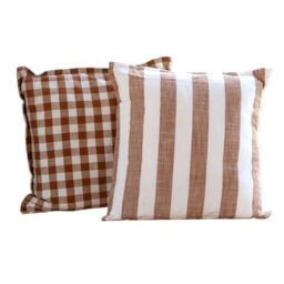 Home Maison QABANE - LOURMARIN - 100% Cotton Cushion Cover - Reversible - Authentic and Friendly Style - Living Room Bedroom Sofa Armchair - 45 x 45 cm - Terracotta