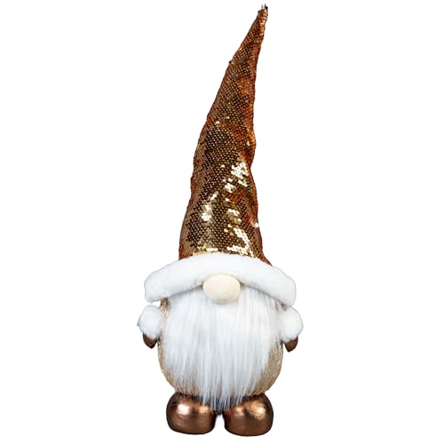SHATCHI 44cm Christmas Gnome Figure Golden Sequin Hat Xmas Decorations Gonks Santa Ornament Tomte Faceless Elf Tabletop Centrepiece Showpieces Home Art & Craft Xmas Party Window Dรฉcor