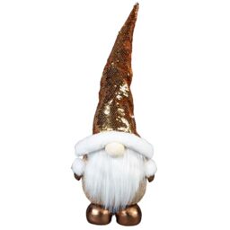 SHATCHI 44cm Christmas Gnome Figure Golden Sequin Hat Xmas Decorations Gonks Santa Ornament Tomte Faceless Elf Tabletop Centrepiece Showpieces Home Art & Craft Xmas Party Window Décor