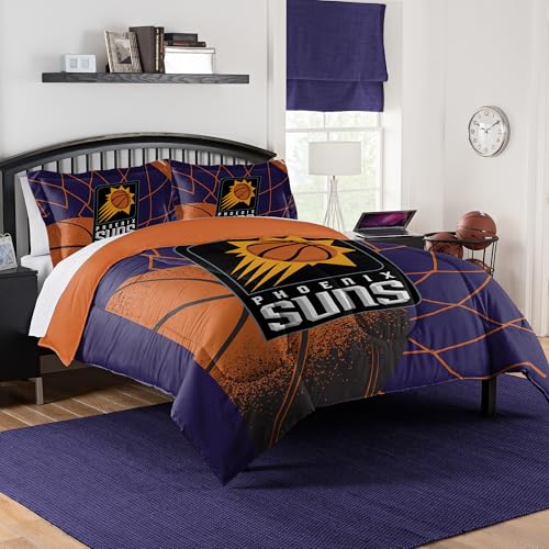 Northwest Phoenix Suns Officially Licensed NBA Comforter Set ??? Full/Queen & Twin/Twin XL ??? Soft Bedding with Team Logo & Pillow Shams ??? Basketball Fan Bedroom Set, Full/Queen