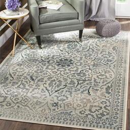 Safavieh Traditional Indoor Woven Rectangle Area Rug, Vintage Collection, VTG175, in Cream / Light Blue, 99 X 170 cm for Living Room, Bedroom or Any Indoor Space