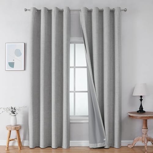 Sekey Blackout Curtain 2 Pieces W 140 x H 175 cm Curtain Living Room Curtains Opaque Eyelets Hanging