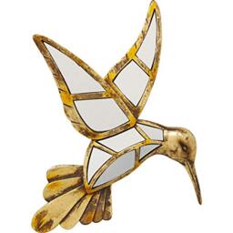 Kare Design Wall Object Mirror Hummingbird, gold, mirror, 32x27x4 cm