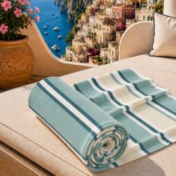 PETTI Artigiani Italiani - Microfibre Beach Towel, Beach or Pool Towel, Beach Towel, Large 90 x 180 cm, Millerighe 25