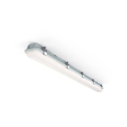 4lite Non Corrosive Batten (Grey) 7300lm Indoor or Outdoor 6ft Cool White IP65 Rated Twin LED Integrated 70W Strip Light - 4L3/1105-4Yr Guarantee