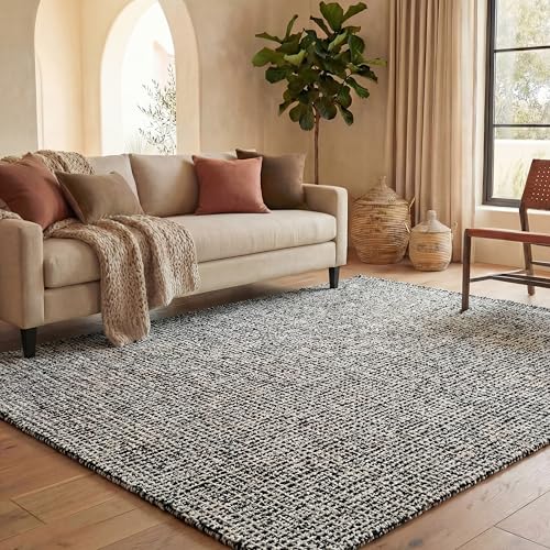 Safavieh Contemporary Rug for Living Room, Dining Room, Bedroom - Abstract Collection, Short Pile, in Black and Ivory, 183 X 274 cm