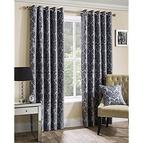 Sundour Park Lane Curtains 90 x 90-Inch, Polyester, Silver, 30 x 30 x 10 cm
