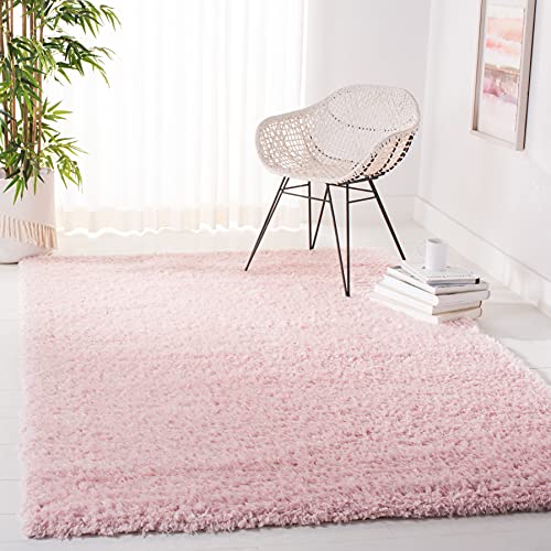 SAFAVIEH Shag Rug for Living Room, Dining Room, Bedroom - Madrid Shag Collection, Short Pile, in Blush, 91 X 152 cm