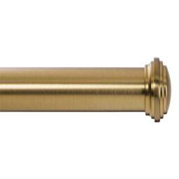 Ivilon Window Curtain Rod Decorative End Cap Design, 1 Inch Rod, 28 to 48 Inch. Warm Gold