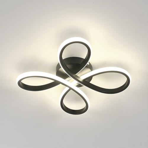 Comely Modern LED Ceiling Light, 30W 3375LM Ceiling Lamp Fixture Natural Light 4500K Lighting for Bedroom, Living Room, Dining Room, Kitchen, 30cm, Black
