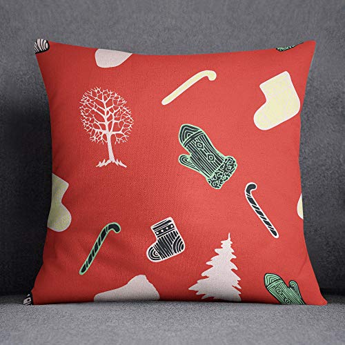 Questo Casa Christmas Tree Cushion Cover with Invisible Zipper Cushion Cover Decorative Cushion Cover Home Decor Sofa Coffee House Size 45 x 45 cm - Designed and Made in Turkey