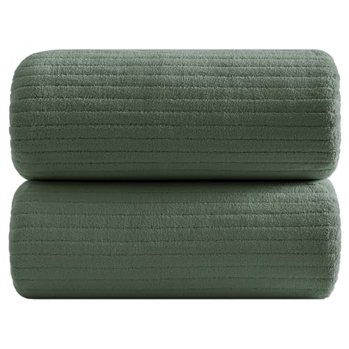YTYC 39x78 Bath Sheets Extra Large Bath Towels for Adults Super Soft Absorbent Microfiber Oversized Bathroom Towels - Olive Green,2 PCS