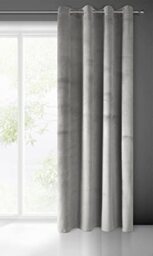 Eurofirany PIERRE Soft Plain Opaque Velvet Curtain with Eyelets - 1 Unit, Fluffy Panel Drape Classic Glamour Elegant Living Room, Bedroom, 215 g/m2, W55 x L98, Silver Grey