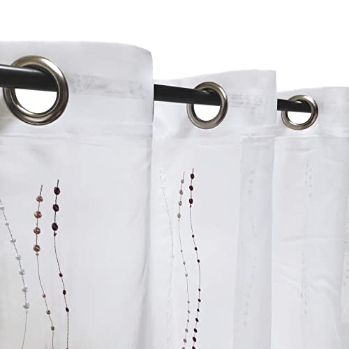 Atout Ciel Ready-to-Hang Net Curtain with Eyelets 140 x 240 cm Bordeaux
