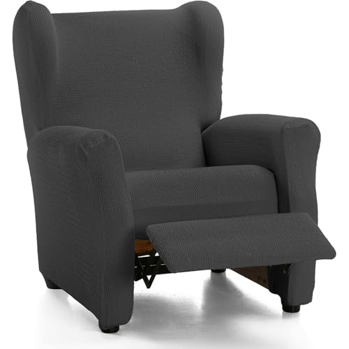 ECOMMERC3 - Elastic and Extra Soft Relax Armchair Cover Anthracite - Adjustable Relax Armchair Cover 100% Made in Spain