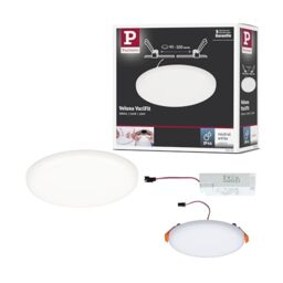 Paulmann 92391 LED Panel recessed luminaire Veluna VariFit IP44 Neutral White 125mm Round incl. 1x8.5 watt Ceiling luminaire Satin Ceiling lamp Plastic Living Room lamp 4000 K