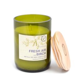 Paddywax Scented Candles Eco Green Artisan Candle in Recycled Glass Vessel, 226g, Fresh Air & Birch