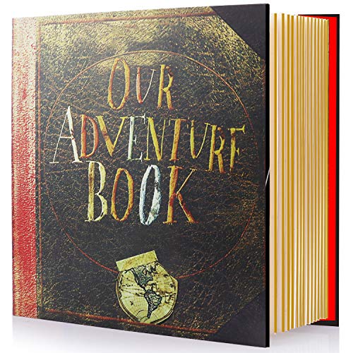 Magnetic Self-Stick Page Photo Album, Our Adventure Book Handmade DIY Albums for Wedding Anniversary Family Holds 3X5, 4X6, 6X8, 8X10 Photos