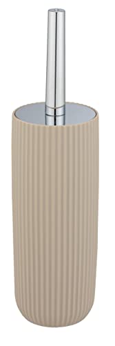 WENKO Agropoli Toilet Brush Set, Beige, Plastic, Firm yet Flexible Bristles, Includes Replaceable Brush Head, BPA-Free, 36.5 x 10 cm, 1 Count