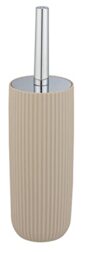 WENKO Agropoli Toilet Brush Set, Beige, Plastic, Firm yet Flexible Bristles, Includes Replaceable Brush Head, BPA-Free, 36.5 x 10 cm, 1 Count