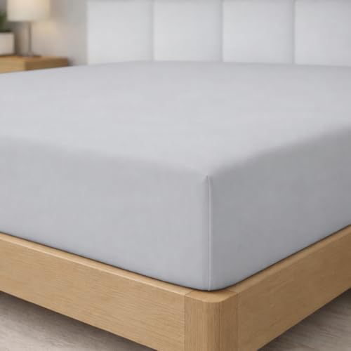Degrees Home Collection - Fitted Sheet 135 x 190 x 33 cm - Polyester Microfibre, Oeko Tex Quality Toxic Free, Super Soft - Grey