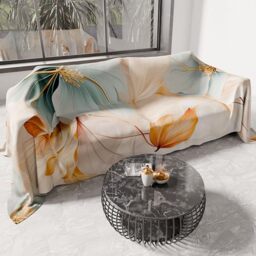 PETTI Artigiani Italiani - Spring-Summer Double Bed Bedspread Lightweight Blanket Double Bed Sheet Marble Flower 100% Made in Italy