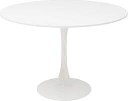 Kare Design Table Schickeria, White, Wood, Steel base, Diameter 110 cm, Seats for 4 people, Round Dining Table, Modern Furniture, Kitchen, Dining Room, Living Room