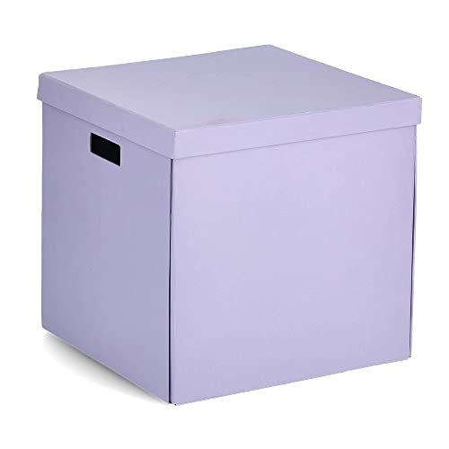 Zeller 14463 Storage Box Recycled Cardboard Approx. 33.5 x 33 x 32 cm Lilac