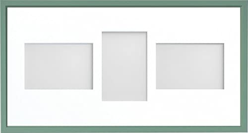 Frame Company Drayton Multi Aperture Photo Frame, Green, 20x10 for 6x4 inch (x3 LPL)