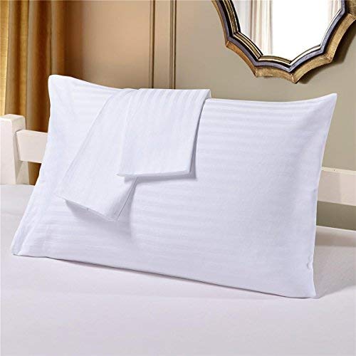 TREND BEDDING MART TBM Oversize Pillow Case White Stripe King Extra Large Fits Even The Fluffiest Pillows Including The Pancake PillowExtra Tall Pillowcase 100% Egyptian Cotton 600 Thread Count