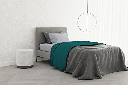Italian Bed Linen TRENDY CHIC 100% Cotton Bedding Set, Queen Size, Bottle Green