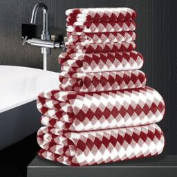 8 Piece Bathroom Towel Set -2 Oversized Bath Towels,2 Hand Towels,4 Washcloths- 600GSM Soft Hotel Towel Set Large Bath Sheet for Bathroom,Highly Absorbent Quick Dry Bath Towel Collections,Burgundy