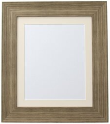 FRAMES BY POST Hygge Picture Photo Frame, Plastic Glass, Bear Creek Brown with Ivory Mount, 10 x 10 Image Size 8 x 8 Inches