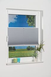 K-home Pleated Blackout Blind, Polyester, Grey, 90 x 130 (W x L)