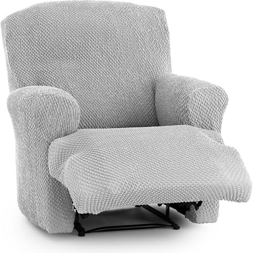 ECOMMERC3 Universal and Versatile Sofa Cover for 1 Seater Feet Together Relax ??? Grey Sofa Cover Protector Easy to Install for Back, Seat and Arms