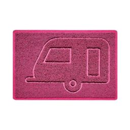 Nicoman CARAVAN Embossed Shape Door Mat Dirt-Trapper Jet-Washable Doormat-(Use Indoor or Sheltered Outdoor)- (60x40cm/23.6x15.7inches, Small) Pink