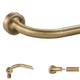 Antique Bronze Disc Curtain Rods, 28-48 Inches Window Curtain Rod,Adjustable Room Darkening Curtain Rod with Aluminum Finials and Brackets,Wrap Around Design